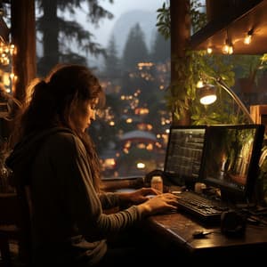 Ambiente De Trabajo Lluvioso Con Piano Revelado - Sonidos De Truenos y Lluvia