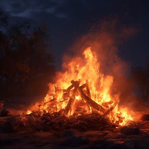 Yoga by the Fire: Warm Embrace Tunes - Sunrise Flames Fire Sounds