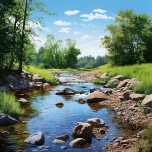 Windy Riverside Serenity with Calm Binaural Tones - In The River (Sound FX)