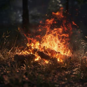 Fire Focus Ambience: Calming Flames for Concentration - Instrumental Study Music