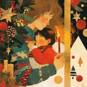 Tranquil Joyful Snowfall: Candlelit Evergreen Serenity - Calming Christmas Music