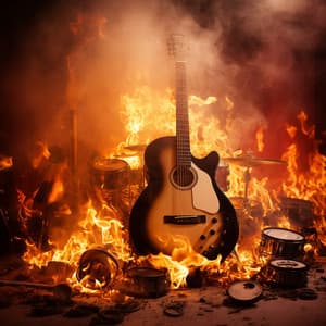 Music for Fire: Ember Serenity Melodies - Calming Brown Restful Sounds