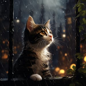 Refugio Felino Con El Piano Lluvioso En La Tranquilidad - Pianista Relajante