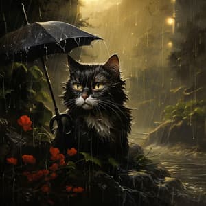 Melodías Somnolientas Del Gato Bajo La Lluvia: Música Para Aliviar El Estrés - Sonidos Naturaleza