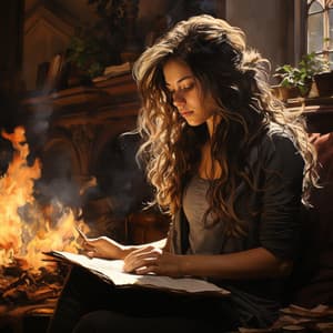 Trabajo Concentrado Junto Al Fuego: El Resplandor Consciente De La Naturaleza - Música para la hora del baño