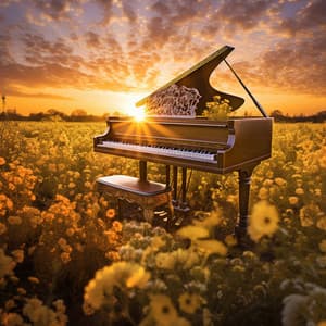 Sinfonía De Rayo De Sol: El Piano Pinta El Lienzo De Los Colores Del Amanecer - Fondo de jazz de piano con clase