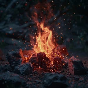 Focused Work Music with Fire Sounds - Acoustic Study Music Beats