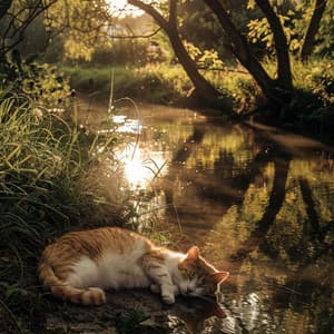 Calma Del Gato Del Arroyo: Sonidos Relajantes Del Agua - Musicoterapia de jazz para gatos