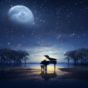 Piano Music: Melodic Moonlight Dance - Piano and Ocean Waves Experience