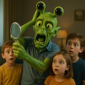 Papa is ineens een alien! | Grappige gekke liedjes - De Tekentovenaar