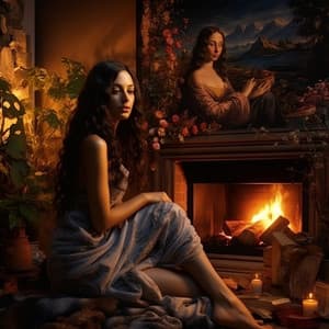 Relaxing Firelight Retreat: Ember's Ensemble Rhythm - Forest Noir