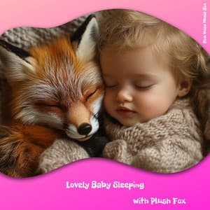 Lovely Baby Sleeping with Plush Fox - Pink Noise Music Box