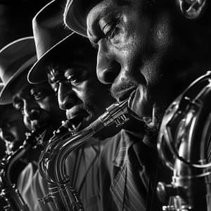 Fusión Dinámica De Jazz: Ecos Vibrantes - Salón de jazz nocturno