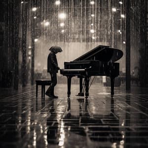 Exploración Para Un Estudio Centrado En El Piano Lluvioso - Música de estudio y música de piano