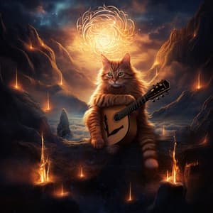 Musical Flames and Paws: Harmonic Cat Harmony - Deep Sleep White Noise