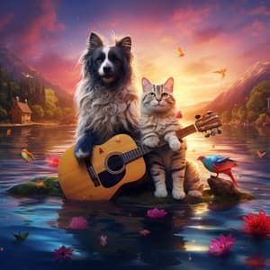 Cat and Dog Spring Harmony: Music by the Spring - Water FX