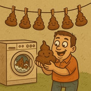 Papa gaat keutels wassen! | Grappige vieze liedjes - De Tekentovenaar