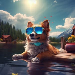 Calmness Dog Waterscapes Chorale: Music by the Lagoon - Trickling Water Soundscape