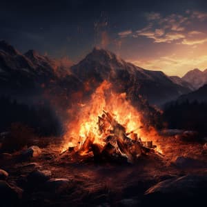 Nature's Embrace: Fire's Gentle Evening Song - Ambient Sound Collective