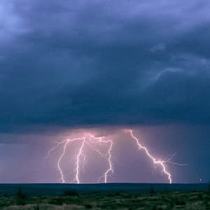 1 Rainy Night: Distant Thunderstorm - 24H Rain Sounds