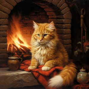 Retiro Junto A La Chimenea Para Gatos: Ambiente Suave De La Llama - melatonización