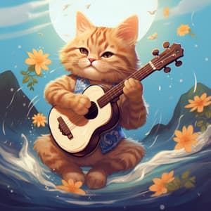 Feline Oceanic A Cappella: Cat's Serene Melody - Ambiworld
