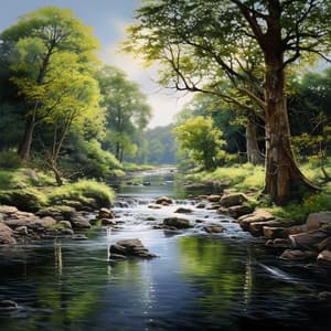 Relajación De Agua Binaural: Armonía De Corriente Tranquila - Ondas Alfa Ondulantes