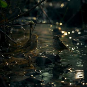 Restful Night with Binaural Creek Birds and Nature Sounds - melting into silence