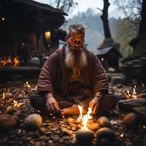 Meditando Con Llamas Suaves: Cadencia De Serenidad - Sonido del desierto