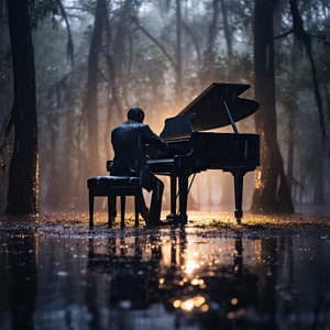 Meditación De Enfoque Lluvioso: Melodías Tranquilas De Piano - Lluvia refrescante