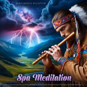 Spa Meditation - Thunderstorm Sounds and Native American Flute Music For Spa and Relaxation - Sacred Flute