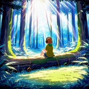 Golden Reflections In Nature Lofi - Anime Girl Lofi