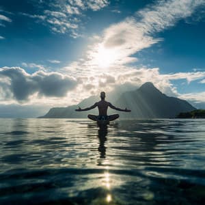 Yoga Waves: An Oceanic Ballet - Sunrise Above Water
