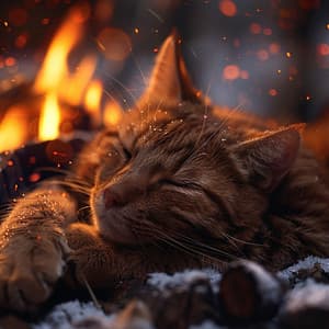 Relajación Junto Al Fuego Para Gatos: Calidez Para Noches Tranquilas - Gato Somnoliento