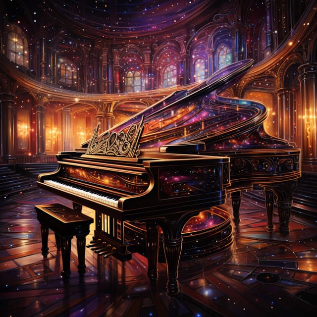 Tapiz Cósmico: Viajes De Piano A Través De Reflejos Estrellados - Chillout Salón Piano