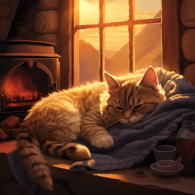 Purrs and Crackling Embers: Soothing Binaural Melodies for Relaxed and Happy Cats - Dreamsound