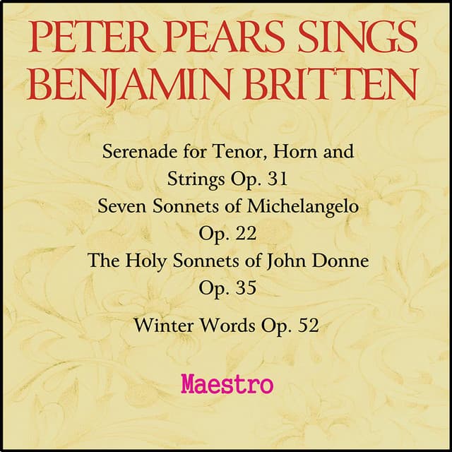Peter Pears sings Benjamin Britten - Sir Peter Pears