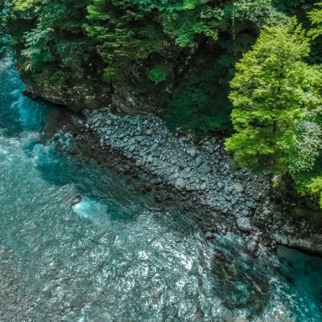 Streamside Zenith Song: Meditation's Tranquil Voyage - Waterfall in the distance