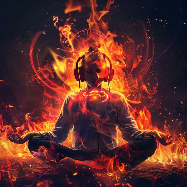 Fire's Meditative Silence: Binaural Hymns - Alpha Waves Meditation