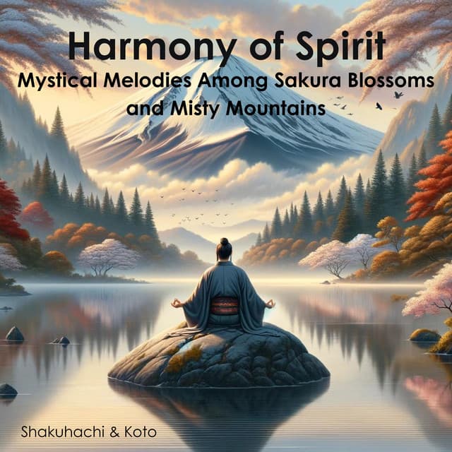 Harmony of Spirit: Mystical Melodies Among Sakura Blossoms and Misty Mountains - Ancient Asian Oasis