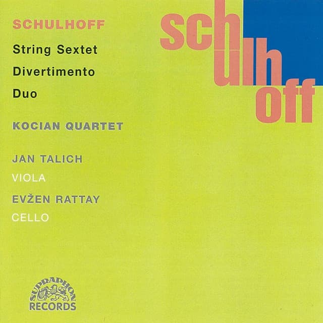 Schulhoff: Divertimento, Sextet, Duo. Chamber Works, Vol. 2 - Erwin Schulhoff