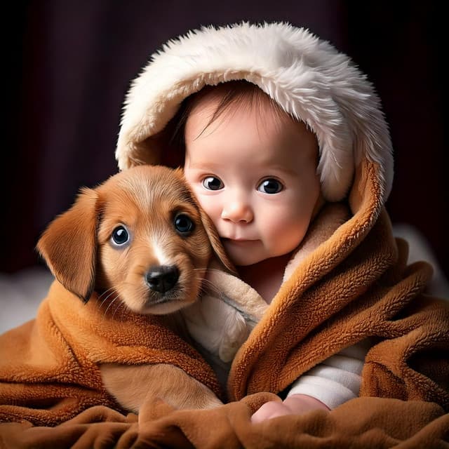 Baby and Dogs: Harmonious Companions - Calm Solitude