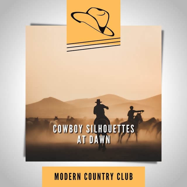 Cowboy Silhouettes at Dawn - Modern Country Club