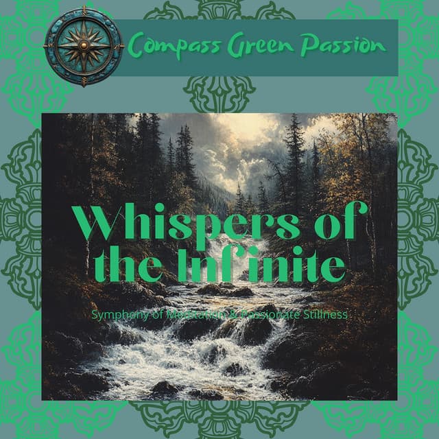 Whispers of the Infinite: Symphony of Meditation & Passionate Stillness - Compass Green Passion