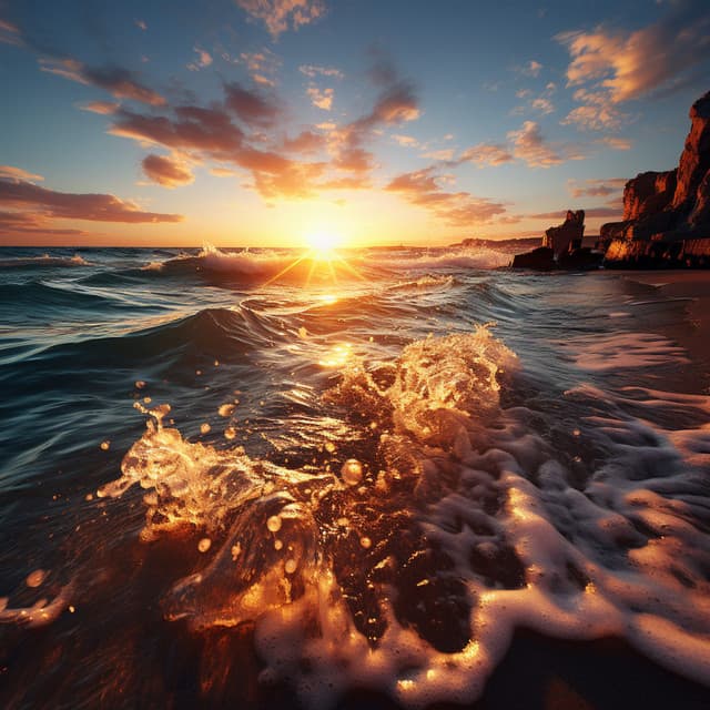 Resplandor Oceánico: Olas De Luz Serena En Meditación - Naturaleza