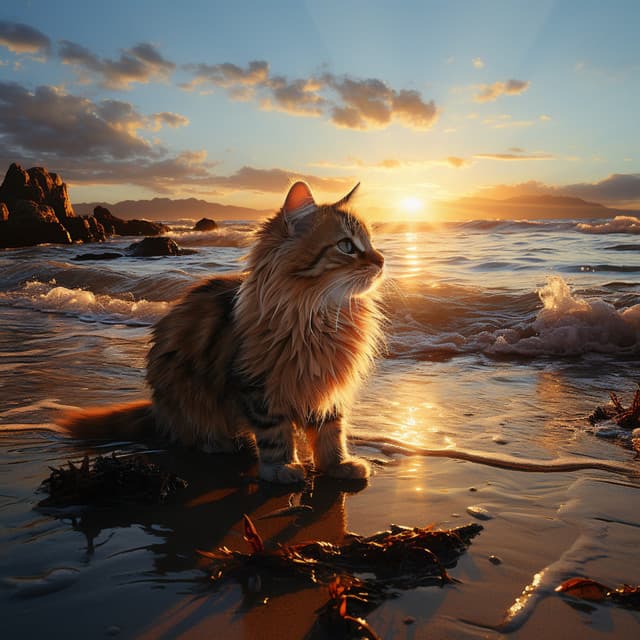 Balada Profunda Para Gatitos Contentos: Música Junto Al Océano - Naturaleza Ruido