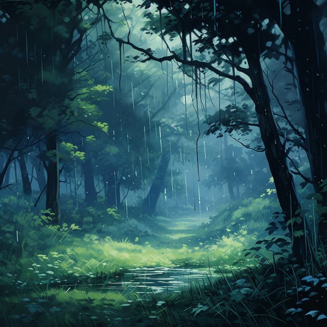 Nature's Rejuvenating Rain in the Forest - faint echoes