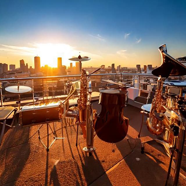 Rooftop Jazz Views: Skyline Music Rhythms - Chill Jazz