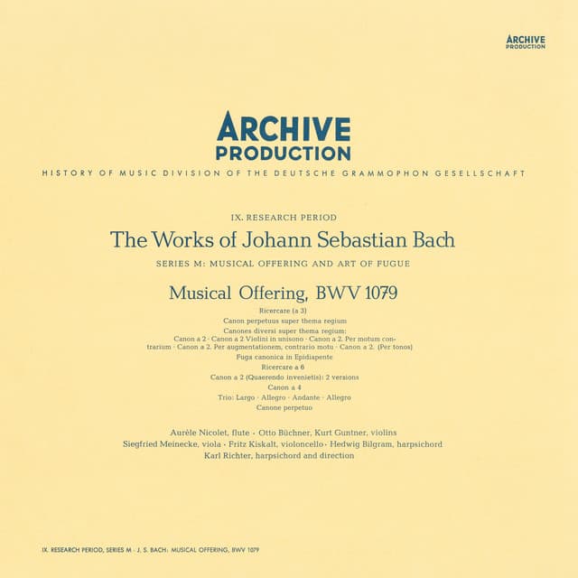 Bach: Musical Offering, BWV 1079 - Johann Sebastian Bach