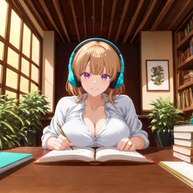 Golden Study Moments - Chillhop Lofi - Anime Girl Lofi